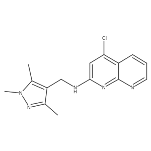 4-chloro-N-[(1,3,5-trimethyl-1H-pyrazol-4-yl)methyl]-1,8-naphthyridin-2-amine结构式