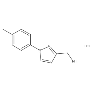 [1-(4-Methylphenyl)pyrazol-3-yl]methanamine;hydrochloride结构式