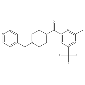 2-Methyl-4-{4-[(pyridin-4-yl)methyl]piperazine-1-carbonyl}-6-(trifluoromethyl)pyrimidine结构式