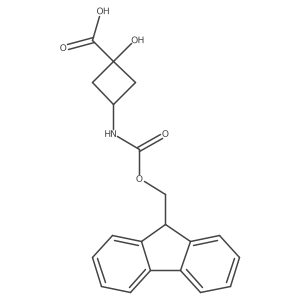 3-(9H-Fluoren-9-ylmethoxycarbonylamino)-1-hydroxycyclobutane-1-carboxylic acid Structure