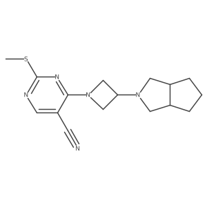 2-(Methylsulfanyl)-4-(3-{octahydrocyclopenta[c]pyrrol-2-yl}azetidin-1-yl)pyrimidine-5-carbonitrile结构式