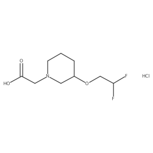 2-[3-(2,2-Difluoroethoxy)piperidin-1-yl]acetic acid;hydrochloride Structure
