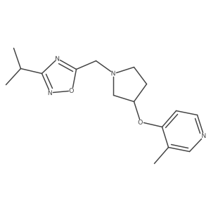 3-Methyl-4-[(1-{[3-(propan-2-yl)-1,2,4-oxadiazol-5-yl]methyl}pyrrolidin-3-yl)oxy]pyridine结构式
