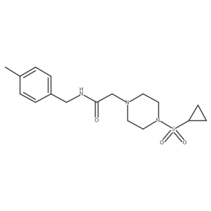 2-[4-(cyclopropanesulfonyl)piperazin-1-yl]-N-[(4-methylphenyl)methyl]acetamide结构式