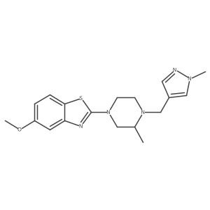 5-methoxy-2-{3-methyl-4-[(1-methyl-1H-pyrazol-4-yl)methyl]piperazin-1-yl}-1,3-benzothiazole结构式