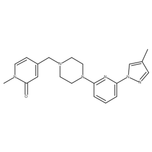 1-methyl-4-({4-[6-(4-methyl-1H-pyrazol-1-yl)pyridin-2-yl]piperazin-1-yl}methyl)-1,2-dihydropyridin-2-one结构式