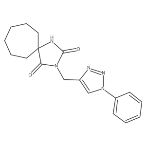 3-[(1-phenyl-1H-1,2,3-triazol-4-yl)methyl]-1,3-diazaspiro[4.6]undecane-2,4-dione结构式