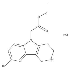 Ethyl (8-bromo-1,2,3,4-tetrahydro-pyrido[4,3-b]indol-5-yl)-acetate hydrochloride结构式