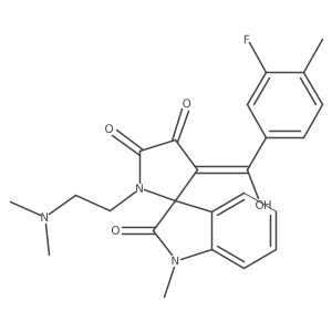 1'-[2-(dimethylamino)ethyl]-3'-[(3-fluoro-4-methylphenyl)carbonyl]-4'-hydroxy-1-methylspiro[indole-3,2'-pyrrole]-2,5'(1H,1'H)-dione结构式
