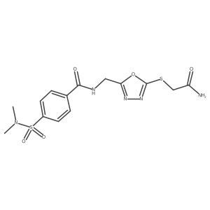 N-((5-((2-amino-2-oxoethyl)thio)-1,3,4-oxadiazol-2-yl)methyl)-4-(N,N-dimethylsulfamoyl)benzamide结构式