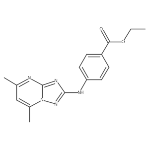 Ethyl 4-[(5,7-dimethyl[1,2,4]triazolo[1,5-a]pyrimidin-2-yl)amino]benzoate结构式
