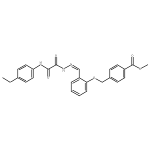 methyl 4-{[2-((E)-{[(4-methoxyanilino)(oxo)acetyl]hydrazono}methyl)phenoxy]methyl}benzoate结构式