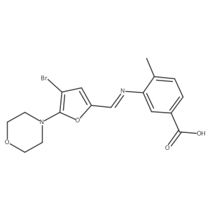 3-[[[4-Bromo-5-(4-morpholinyl)-2-furanyl]methylene]amino]-4-methylbenzoic acid结构式