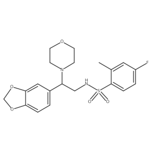 N-(2-(benzo[d][1,3]dioxol-5-yl)-2-morpholinoethyl)-4-fluoro-2-methylbenzenesulfonamide Structure