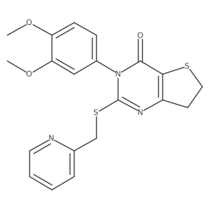 3-(3,4-dimethoxyphenyl)-2-((pyridin-2-ylmethyl)thio)-6,7-dihydrothieno[3,2-d]pyrimidin-4(3H)-one结构式