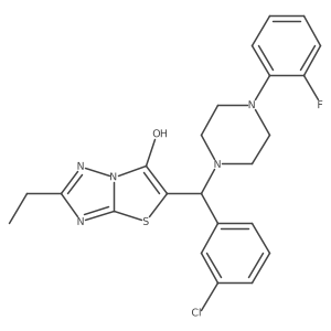 5-((3-Chlorophenyl)(4-(2-fluorophenyl)piperazin-1-yl)methyl)-2-ethylthiazolo[3,2-b][1,2,4]triazol-6-ol结构式