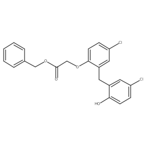 [4-Chloro-2-(5-chloro-2-hydroxy-benzyl)-phenoxy]-acetic acid benzyl ester结构式
