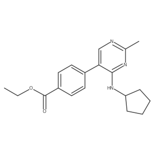 Ethyl 4-[4-(cyclopentylamino)-2-methylpyrimidin-5-yl]benzoate结构式