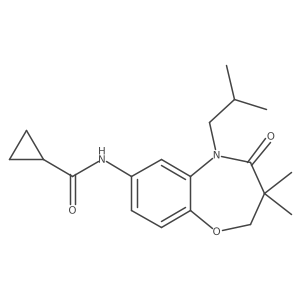 N-(5-isobutyl-3,3-dimethyl-4-oxo-2,3,4,5-tetrahydrobenzo[b][1,4]oxazepin-7-yl)cyclopropanecarboxamide结构式