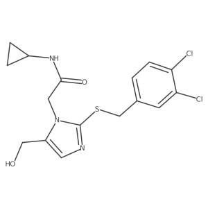 N-cyclopropyl-2-(2-((3,4-dichlorobenzyl)thio)-5-(hydroxymethyl)-1H-imidazol-1-yl)acetamide Structure