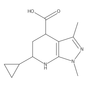 6-cyclopropyl-1,3-dimethyl-4,5,6,7-tetrahydro-1H-pyrazolo[3,4-b]pyridine-4-carboxylic acid结构式