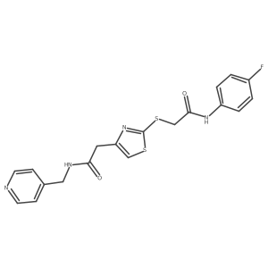 N-(4-fluorophenyl)-2-((4-(2-oxo-2-((pyridin-4-ylmethyl)amino)ethyl)thiazol-2-yl)thio)acetamide Structure