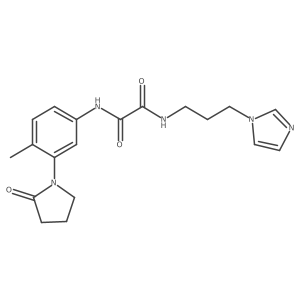 N1-(3-(1H-imidazol-1-yl)propyl)-N2-(4-methyl-3-(2-oxopyrrolidin-1-yl)phenyl)oxalamide结构式