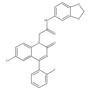 N-(2H-1,3-benzodioxol-5-yl)-2-[6-chloro-4-(2-fluorophenyl)-2-oxo-1,2-dihydroquinazolin-1-yl]acetamide Structure