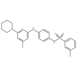 3-fluoro-N-(4-((4-methyl-6-(piperidin-1-yl)pyrimidin-2-yl)amino)phenyl)benzenesulfonamide结构式