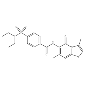 4-(N,N-diethylsulfamoyl)-N-(3,7-dimethyl-5-oxo-5H-thiazolo[3,2-a]pyrimidin-6-yl)benzamide结构式