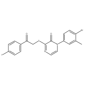1-(4-bromo-3-methylphenyl)-3-((2-(4-fluorophenyl)-2-oxoethyl)thio)pyrazin-2(1H)-one Structure