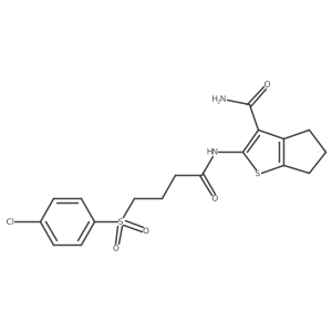2-(4-((4-chlorophenyl)sulfonyl)butanamido)-5,6-dihydro-4H-cyclopenta[b]thiophene-3-carboxamide Structure