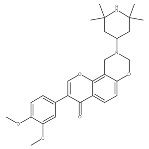 3-(3,4-dimethoxyphenyl)-9-(2,2,6,6-tetramethylpiperidin-4-yl)-9,10-dihydrochromeno[8,7-e][1,3]oxazin-4(8H)-one Structure