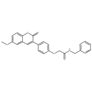 2-[4-(6-methoxy-2-oxo-2H-chromen-3-yl)phenoxy]-N-(pyridin-2-ylmethyl)acetamide结构式
