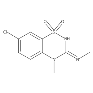 7-Chloro-4-methyl-3-(methylamino)-4H-benzo[e][1,2,4]thiadiazine 1,1-dioxide结构式
