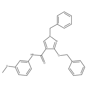 1-benzyl-3-(benzyloxy)-N-(3-methoxyphenyl)-1H-pyrazole-4-carboxamide结构式