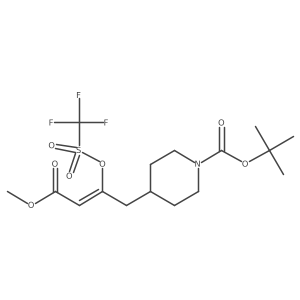 1,1-Dimethylethyl 4-[(2Z)-4-methoxy-4-oxo-2-[[(trifluoromethyl)sulfonyl]oxy]-2-buten-1-yl]-1-piperidinecarboxylate结构式