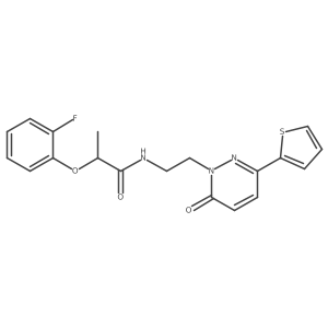 2-(2-fluorophenoxy)-N-(2-(6-oxo-3-(thiophen-2-yl)pyridazin-1(6H)-yl)ethyl)propanamide结构式