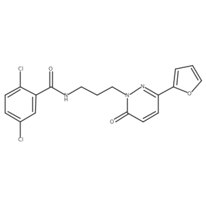 2,5-dichloro-N-{3-[3-(furan-2-yl)-6-oxo-1,6-dihydropyridazin-1-yl]propyl}benzamide结构式