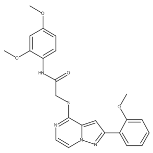 N-(2,4-dimethoxyphenyl)-2-{[2-(2-methoxyphenyl)pyrazolo[1,5-a]pyrazin-4-yl]sulfanyl}acetamide结构式