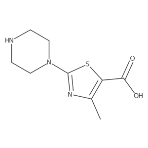 4-Methyl-2-(piperazin-1-yl)thiazole-5-carboxylic acid结构式