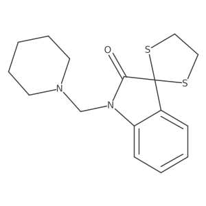 1'-(Piperidin-1-ylmethyl)spiro[1,3-dithiolane-2,3'-indole]-2'-one Structure