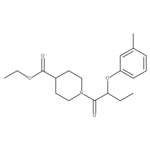 Ethyl 1-[2-(3-methylphenoxy)-1-oxobutyl]-4-piperidinecarboxylate结构式