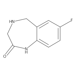 7-Fluoro-1,3,4,5-tetrahydro-2H-1,4-benzodiazepin-2-one结构式
