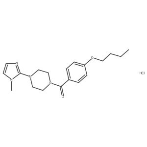 (4-butoxyphenyl)(4-(1-methyl-1H-imidazol-2-yl)piperazin-1-yl)methanone hydrochloride Structure