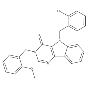 5-(2-chlorobenzyl)-3-(2-methoxybenzyl)-3H-pyrimido[5,4-b]indol-4(5H)-one结构式