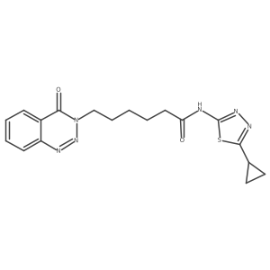 N-[(2Z)-5-cyclopropyl-1,3,4-thiadiazol-2(3H)-ylidene]-6-(4-oxo-1,2,3-benzotriazin-3(4H)-yl)hexanamide结构式
