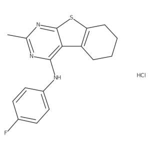 N-(4-fluorophenyl)-2-methyl-5,6,7,8-tetrahydrobenzo[4,5]thieno[2,3-d]pyrimidin-4-amine hydrochloride Structure