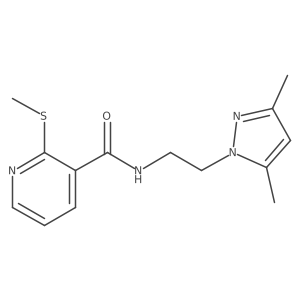 N-(2-(3,5-dimethyl-1H-pyrazol-1-yl)ethyl)-2-(methylthio)nicotinamide结构式