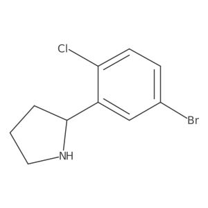 (2R)-2-(5-Bromo-2-chlorophenyl)pyrrolidine结构式